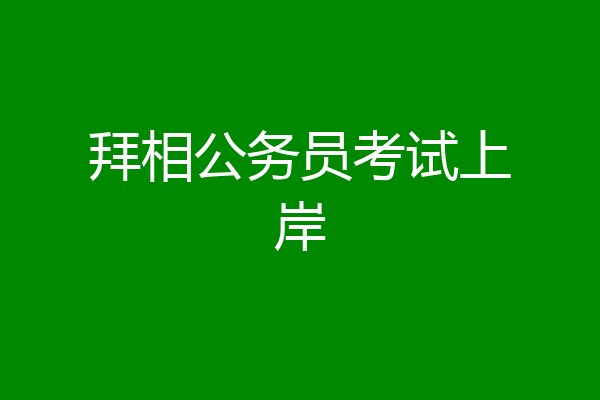 拜相公务员考试上岸
