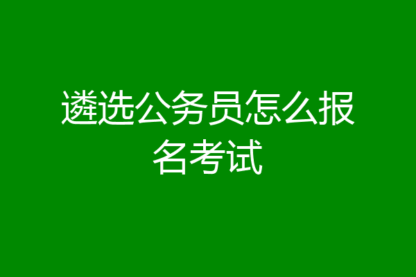 遴选公务员怎么报名考试