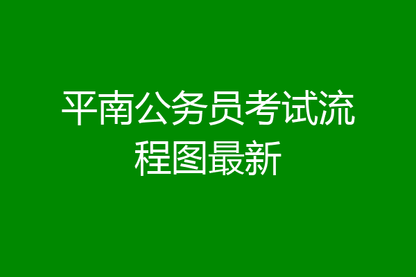 平南公务员考试流程图最新