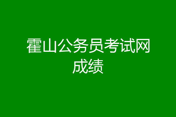 霍山公务员考试网成绩