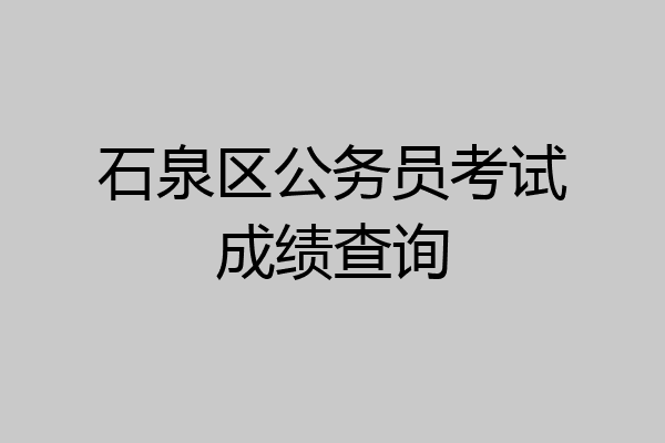 石泉区公务员考试成绩查询