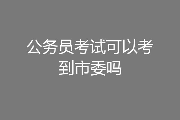 公务员考试可以考到市委吗