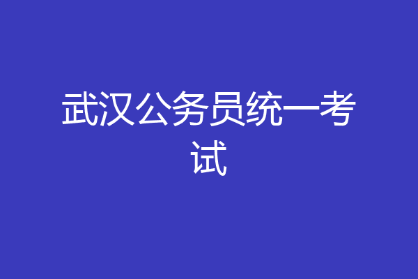 武汉公务员统一考试