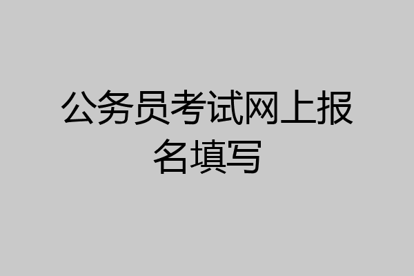 公务员考试网上报名填写