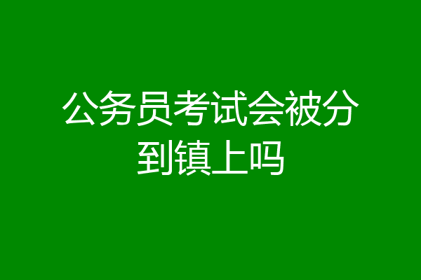 公务员考试会被分到镇上吗