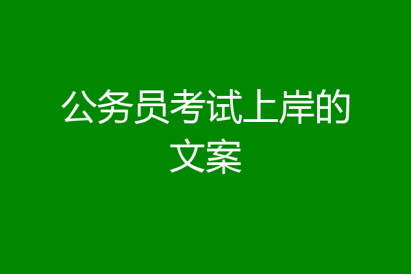 公务员考试上岸的文案