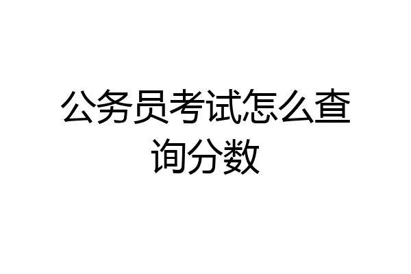 公务员考试怎么查询分数