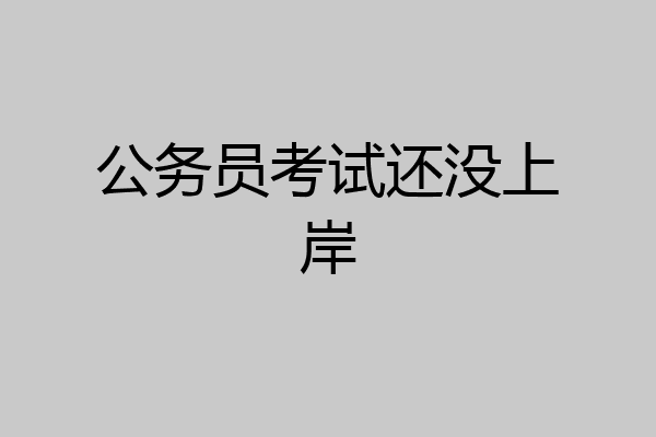公务员考试还没上岸