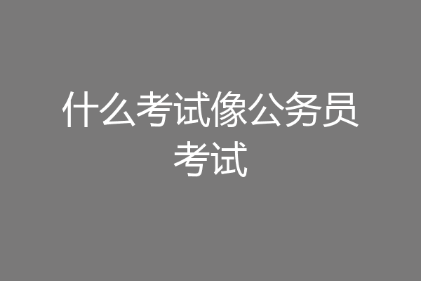 什么考试像公务员考试