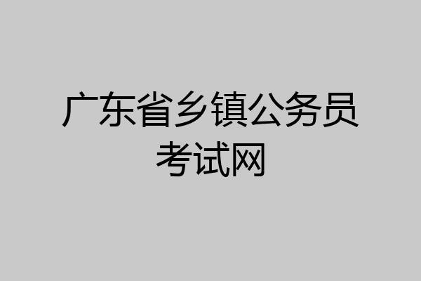 广东省乡镇公务员考试网