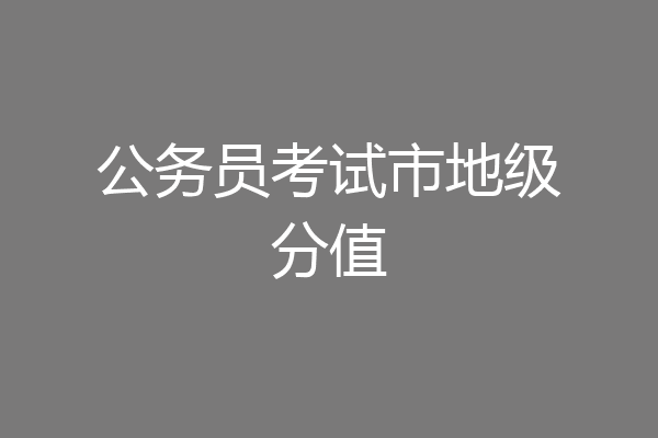 公务员考试市地级分值