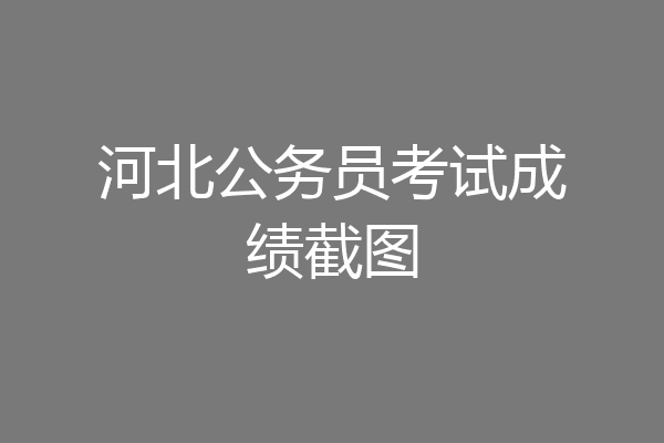 河北公务员考试成绩截图