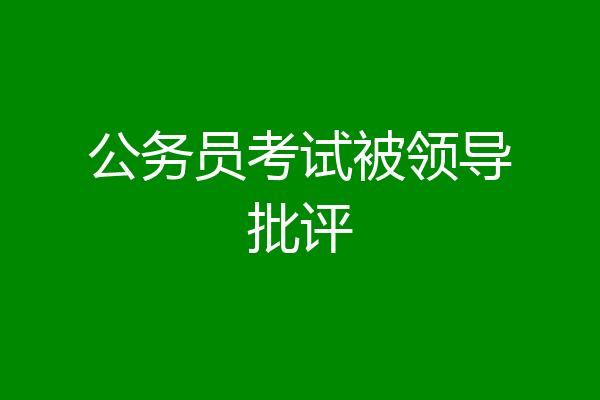 公务员考试被领导批评