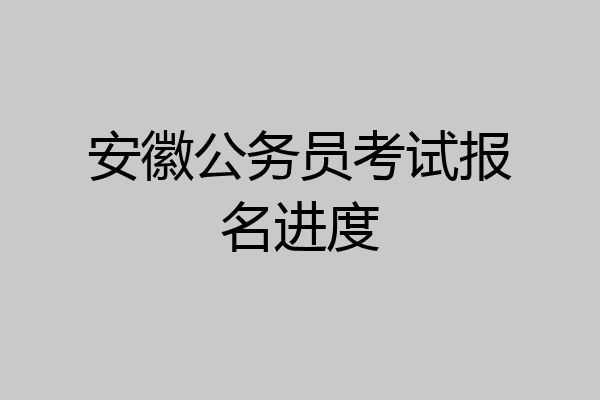 安徽公务员考试报名进度