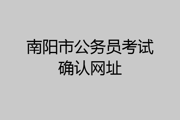 南阳市公务员考试确认网址