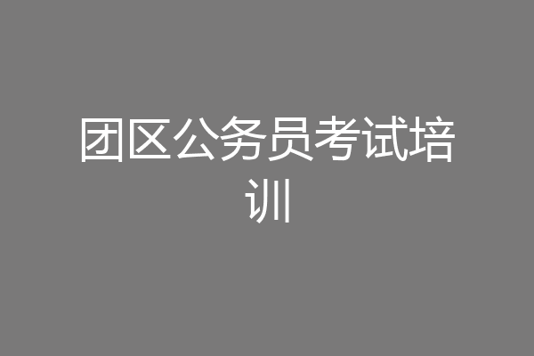 团区公务员考试培训