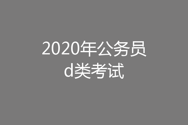 2020年公务员d类考试