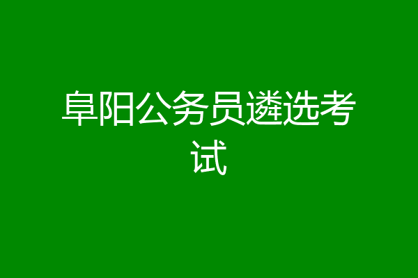 阜阳公务员遴选考试