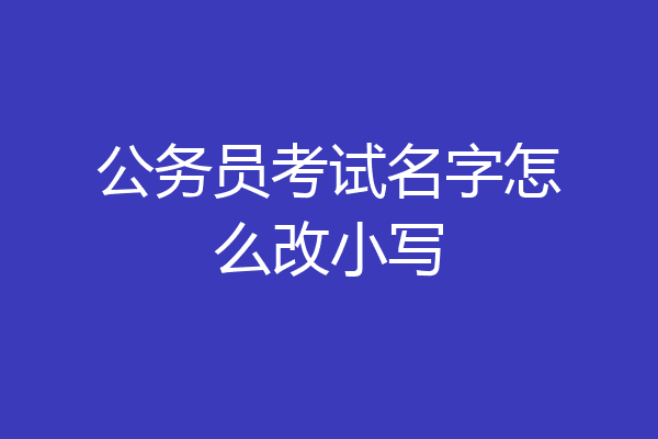 公务员考试名字怎么改小写