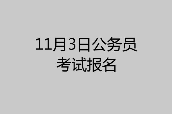 11月3日公务员考试报名