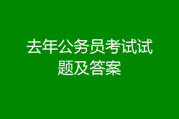 去年公务员考试试题及答案