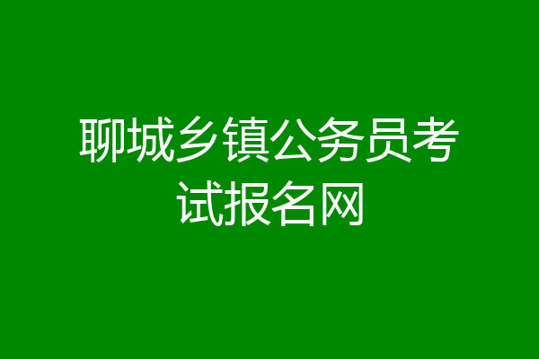 聊城乡镇公务员考试报名网
