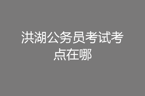 洪湖公务员考试考点在哪