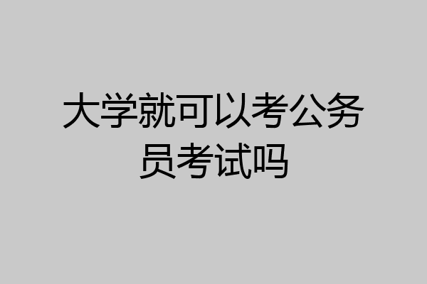 大学就可以考公务员考试吗