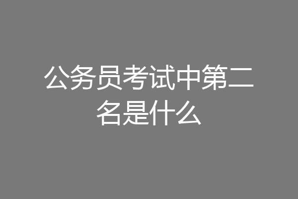 公务员考试中第二名是什么
