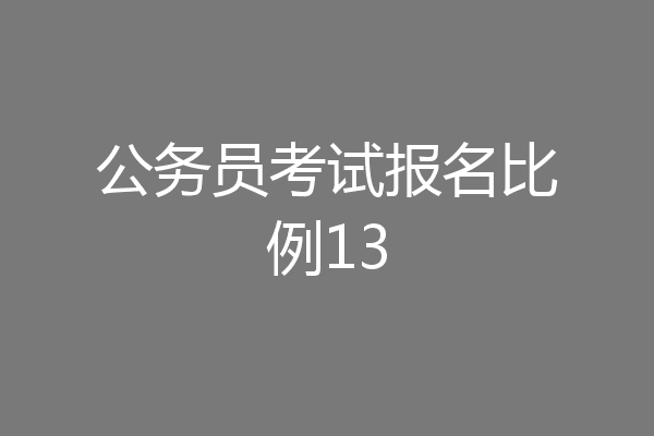 公务员考试报名比例13