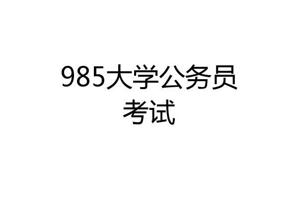 985大学公务员考试
