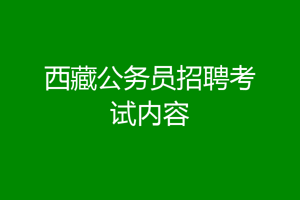 西藏公务员招聘考试内容
