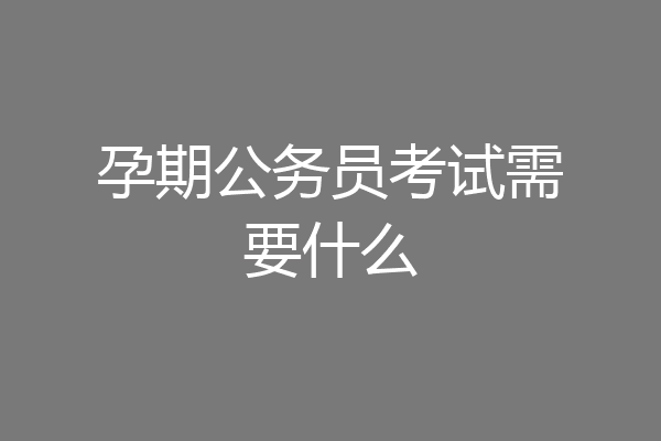 孕期公务员考试需要什么