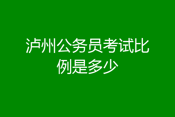 泸州公务员考试比例是多少