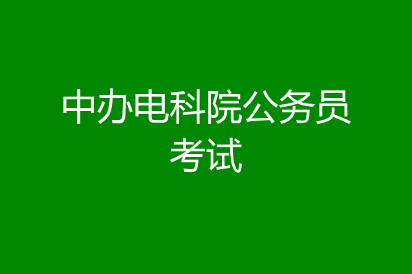中办电科院公务员考试