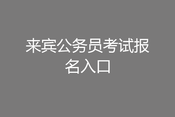 来宾公务员考试报名入口