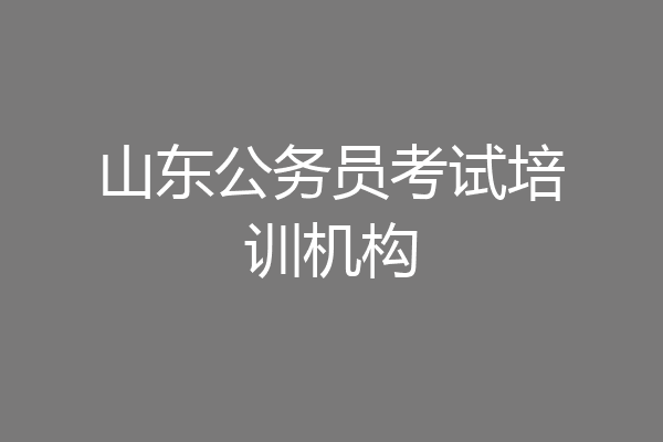 山东公务员考试培训机构