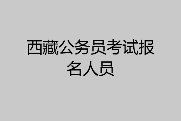 西藏公务员考试报名人员