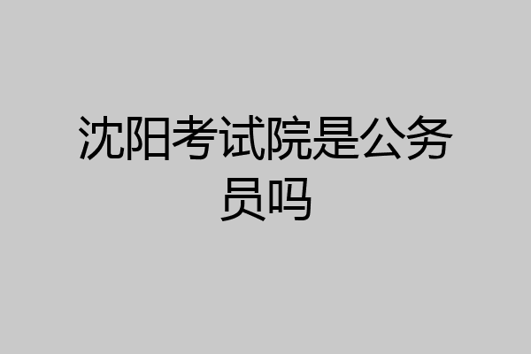 沈阳考试院是公务员吗