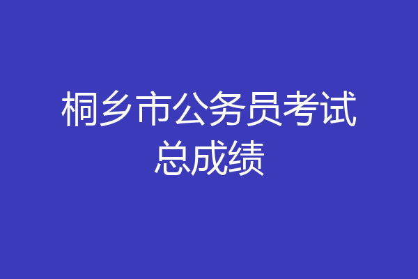 桐乡市公务员考试总成绩