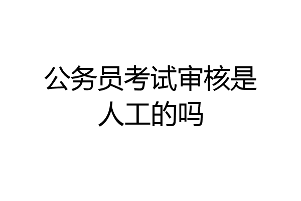 公务员考试审核是人工的吗