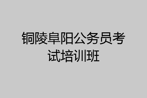 铜陵阜阳公务员考试培训班