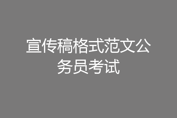 宣传稿格式范文公务员考试