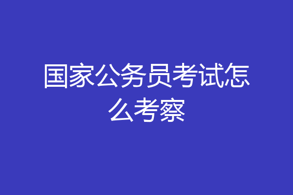 国家公务员考试怎么考察