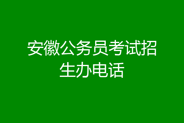 安徽公务员考试招生办电话