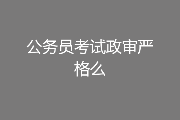 公务员考试政审严格么