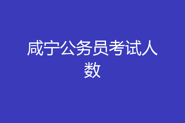 咸宁公务员考试人数