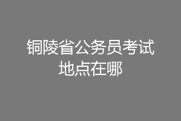 铜陵省公务员考试地点在哪