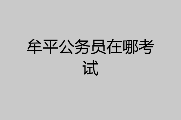 牟平公务员在哪考试