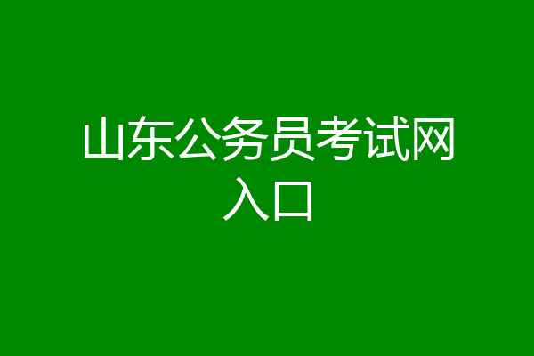 山东公务员考试网入口